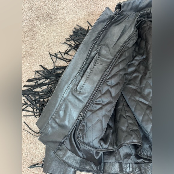 Unik Vintage Rose Fringe Motorcycle Women’s Jacket - Picture 9 of 16